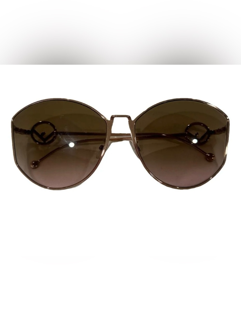 Fendi Brown Gradient Round Women's Sunglasses